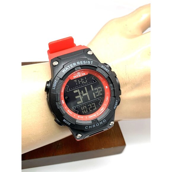 Invicta Men's Watch 47528 Racing Quartz Digital Black Red Resin Strap 52mm - Picture 11 of 14